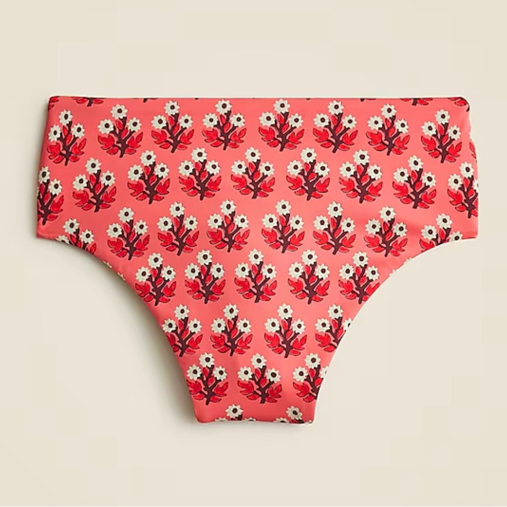 NWT J Crew Coral Floral Bikini Set - Picture 3 of 7